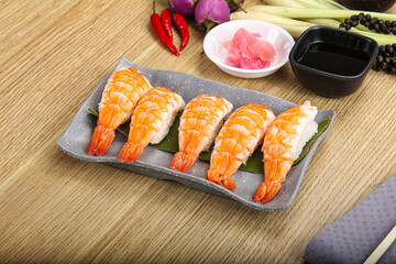 Japanese cuisine - sushi with prawn