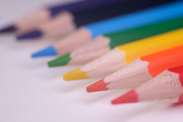 Colored pencils on drawing paper - blank background