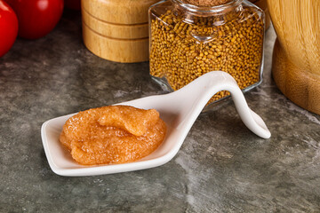 Cod fish roe snack in the bowl