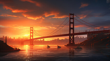 Fototapeta na wymiar Golden Gate Bridge City.