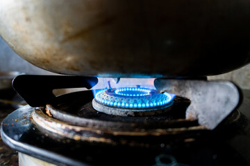Blue Flame: LPG Gas Stove in Uttarakhand, India