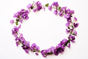 a circle of purple flowers