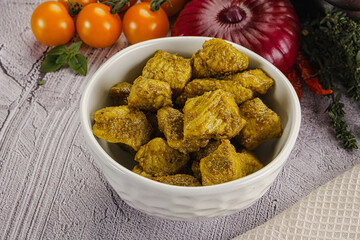 Indian cuisine curry chicken fillet