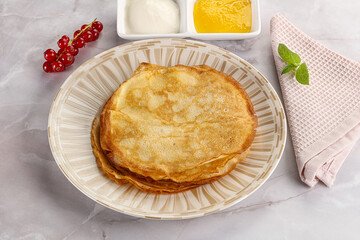 Sweet homemade thick baked pancakes