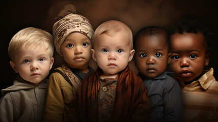 Group of racially diverse infants
