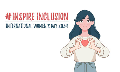International Women's Day banner. #Inspire Inclusion
 International Women's Day template for advertising, banners, leaflets and flyers.