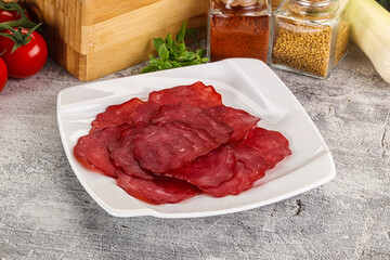 Smoked beef meat - Pastrami slices