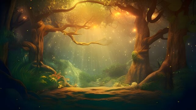 Forest in the night image of a plant growing in the grass hd wallpaper