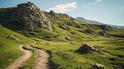 Hiking on the serpentine trail with a mysterious view