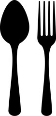 Spoon and fork vector icon - 748024534