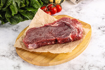 Raw rib eye beef premium steak