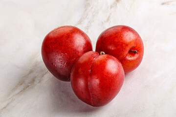 Ripe sweet juicy red plum