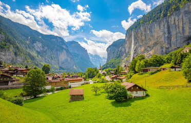 Lauterbrunnen valley in Swiss Alps, Switzerland - 748024770