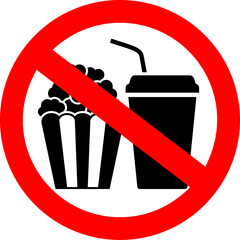 No eating and drinking prohibited vector sign - 748024955