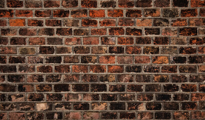 Brick wall texture, grunge industrial background