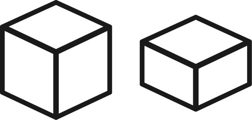 Isometric cube line icon on white background - 748024992