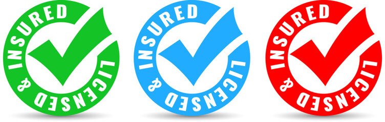 Licensed and Insured vector icon - 748024998