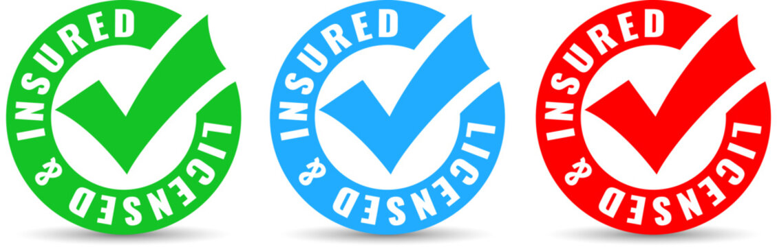 Licensed and Insured vector icon