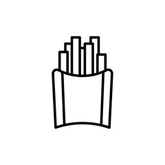 Fries outline icons, minimalist vector illustration ,simple transparent graphic element .Isolated on white background