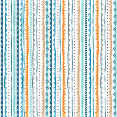 Hand drawn abstract seamless pattern, ethnic background, simple style - great for textiles, banners, wallpapers, wrapping - vector design