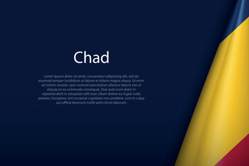 Chad national flag isolated on background with copyspace