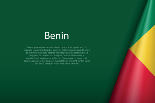 Benin national flag isolated on background with copyspace - Powered by Adobe