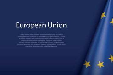 European Union national flag isolated on background with copyspace