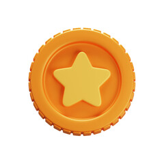 3D illustration of coins. Creative design icon for game and animation