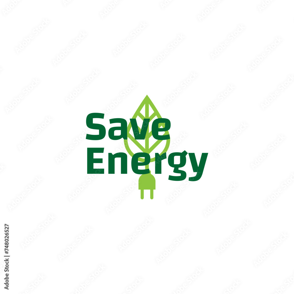 Sticker Save energy icon. Energy saving symbol vector