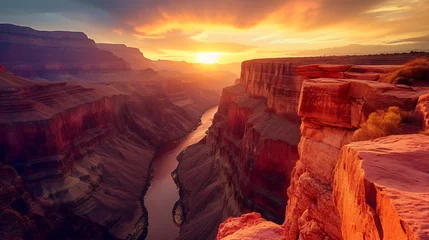 Kussenhoes Grand Canyon sunset over the river between. © Insight