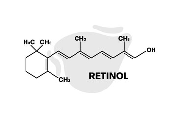 Retinol compound icon. Chemical compound. Flat style. Vector icon