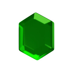 3D illustration of gemstone. green crystal