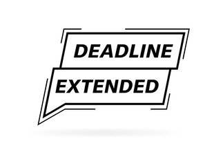 Deadline extended bubble icon. Linear style. Vector icon