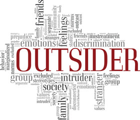 Fototapeta premium Outsider word cloud conceptual design isolated on white background.