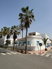 Fototapeta na wymiar Detail of an Art Deco house in Sidi Ifni MOROCCO 