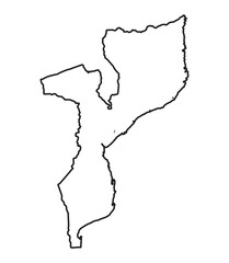 Mozambique Outline Silhouette Map - 748031154