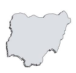 Nigeria Outline 3D Map - 748031163