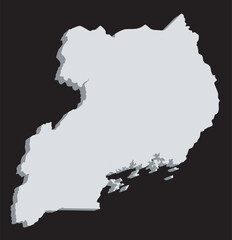Uganda Outline Silhouette 3D Map - 748031310