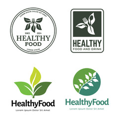 Set of Healthy Food Logo Template