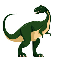 Fototapeta premium Vector Illustration of Dinosaurs: Stegosaurus, Brontosaurus, Velociraptor, Triceratops, Tyrannosaurus Rex, Spinosaurus, Pterosaurs