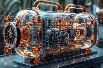 a computer with many computer chips and the fans on the tower, photo-realistic techniques, precise hyperrealism. Generative AI