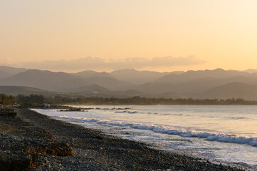 evening on the Mediterranean sea beach waves 7