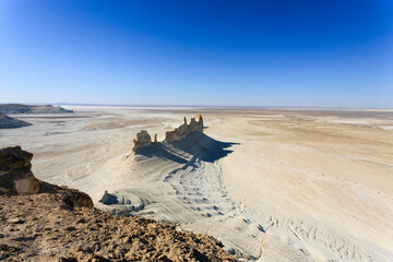Obraz premium Scenic view of Mangystau landscape of Bozzhira valley in Kazakhstan