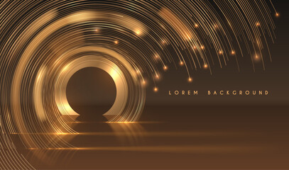 Fototapeta premium Abstract golden circle lines background