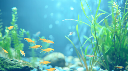 Fototapeta na wymiar Voice activated home aquariums for aquatic enjoy