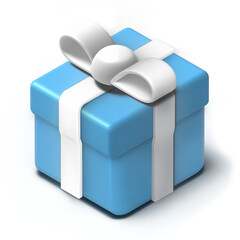 blue gift box with ribbon