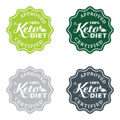 Keto approved friendly label design Ketogenic diet sticker