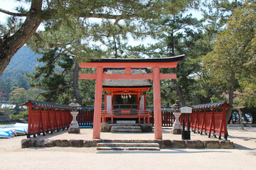 shinto shrine (kiyomori) in miyajima in japan 