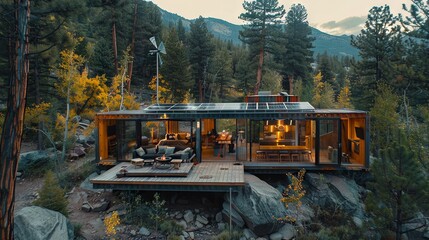 Off-Grid Cabin & Container Home with Eco-Tech

