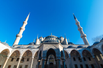Fototapeta na wymiar Islamic background photo. Sultanahmet Mosque aka Blue Mosque view